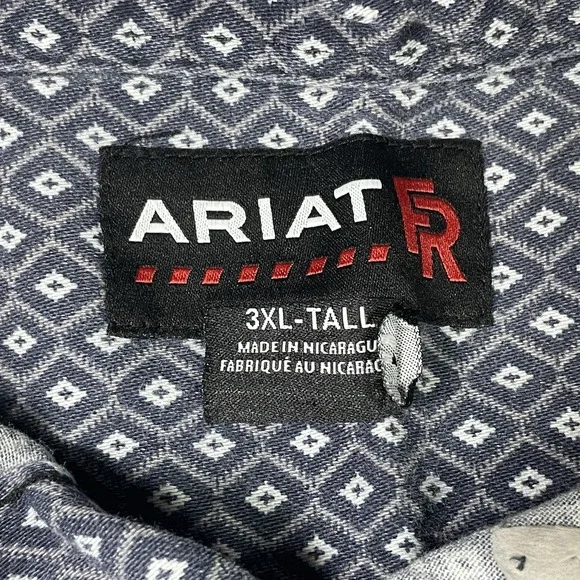 Ariat FR Button Down Shirt Khaki Tan Mens 3XL Tall Long Sleeve CAT2 Workwear - Picture 7 of 11